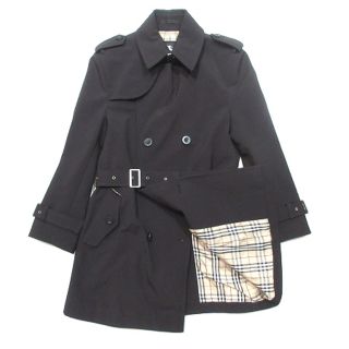 バーバリーブラックレーベル(BURBERRY BLACK LABEL)のバーバリーブラックレーベル トレンチコート 裏地 ノバチェック 黒 ブラック M(トレンチコート)