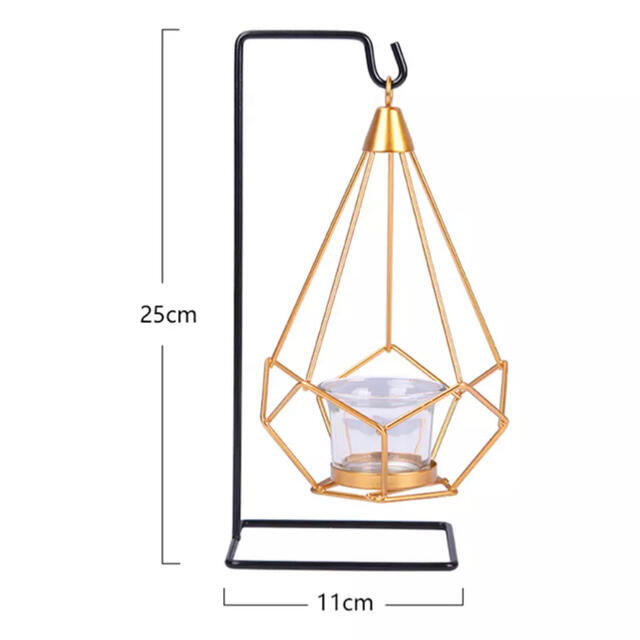 キャンドルホルダー　メタル　灯籠　北欧風　ダイヤ型 インテリア/住まい/日用品のインテリア小物(置物)の商品写真