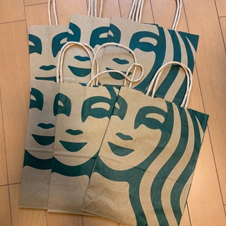 スターバックスコーヒー(Starbucks Coffee)のスターバックス紙袋　紙バッグ　ペーパーバッグ　6個セット　スタバ　ショッパー(ショップ袋)