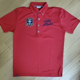 フィラ(FILA)のFILA半袖ゴルフウエア赤白セット(メンズMサイズ)(ポロシャツ)