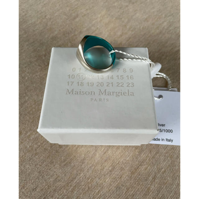 Maison Martin Margiela(マルタンマルジェラ)のM新品 メゾン マルジェラ ツートーン リング 指輪 シルバー ターコイズブルー メンズのアクセサリー(リング(指輪))の商品写真