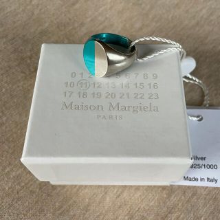 マルタンマルジェラ(Maison Martin Margiela)のM新品 メゾン マルジェラ ツートーン リング 指輪 シルバー ターコイズブルー(リング(指輪))