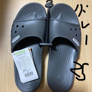 クロックス(crocs)のラス3  グレー　25 スライド(サンダル)