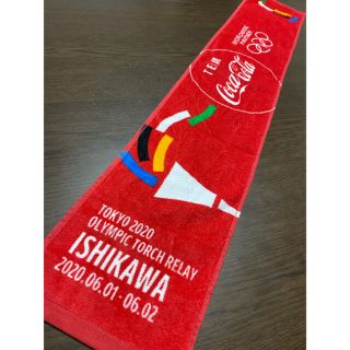 コカコーラ(コカ・コーラ)のオリンピックタオル　聖火リレータオル(タオル/バス用品)