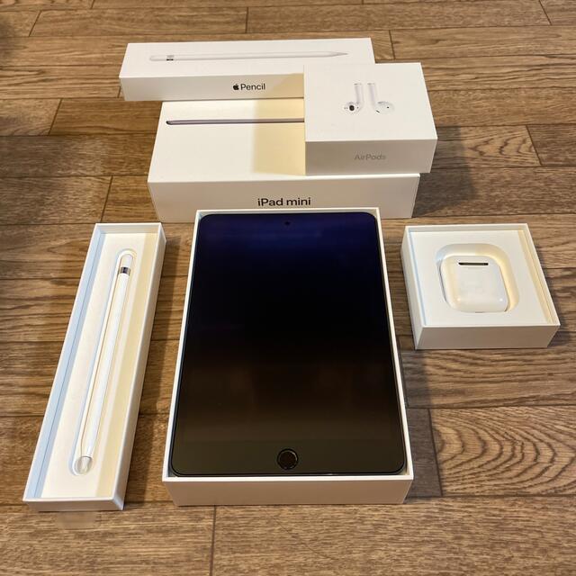 3点セット！iPadmini5  ApplePencil第1 AirPods第2タブレット