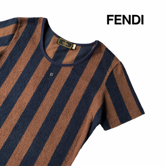 フェンディ FENDI Tシャツ ストライプ 半袖カットソーの通販 by