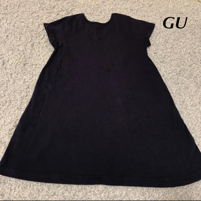 GU(ジーユー)のGU ワンピース紺色　110 キッズ/ベビー/マタニティのキッズ服女の子用(90cm~)(ワンピース)の商品写真