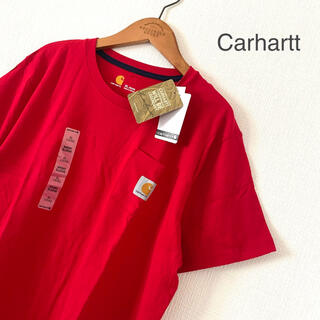 カーハート(carhartt)の新品 Carhartt カーハート ポケット付き ロゴ Tシャツ レッド(Tシャツ/カットソー(半袖/袖なし))