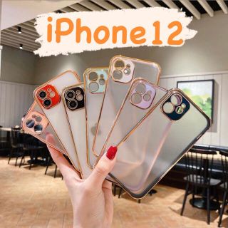 iPhone12 背面クリアケース 韓国 透明 ソフトケース レンズカバー 人気(iPhoneケース)