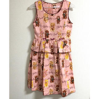 シャーリーテンプル(Shirley Temple)のシャーリーテンプル　うさぎ　クマ　ジャンパースカート　160cm 新品未使用品(ワンピース)