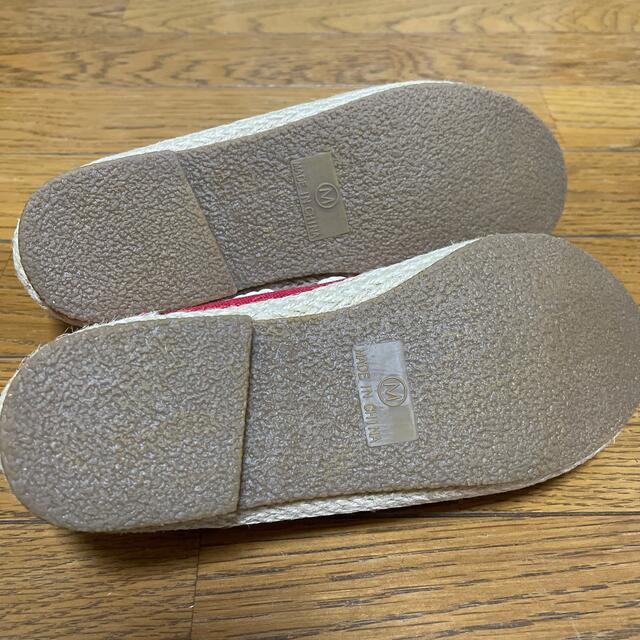 未使用！フラットシューズ　赤×白ロープ Mサイズ レディースの靴/シューズ(その他)の商品写真