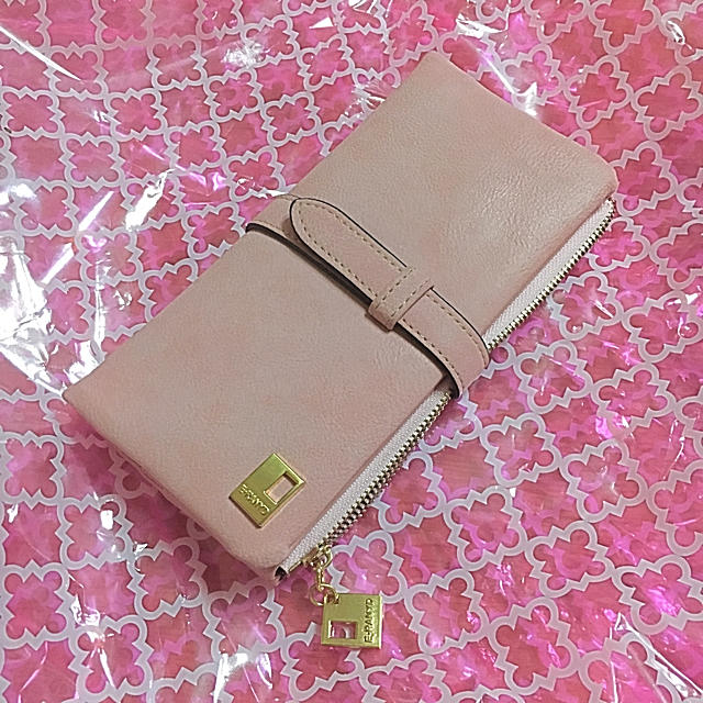 スエード調 ピンク 長財布  韓国 新品 レディースのファッション小物(財布)の商品写真
