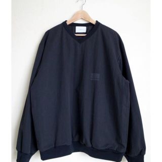 サンシー(SUNSEA)のstein OVER SLEEVE V NECK PO・BLACK(スウェット)