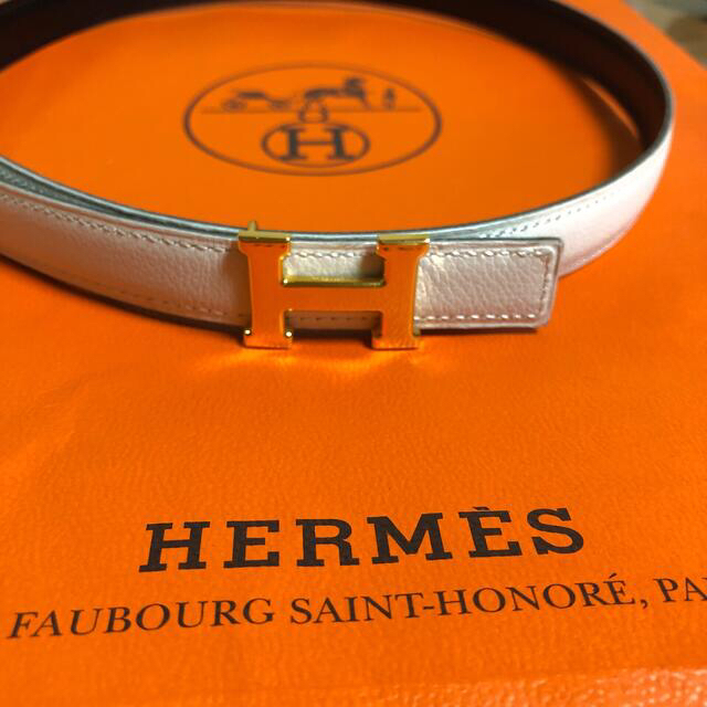 HERMES★ベルト70★ブラック×ホワイト★リバーシブル★レディース