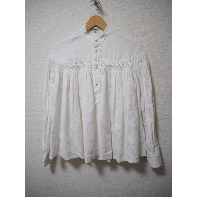 Scye リネンタックシャツ  36 ホワイト