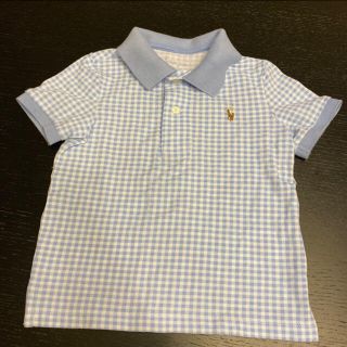 ポロラルフローレン(POLO RALPH LAUREN)のポロ　ラルフローレン　ポロシャツ　トップス　水色　80cm ギンガムチェック(シャツ/カットソー)