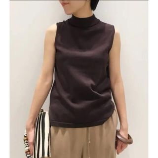 アパルトモンドゥーズィエムクラス(L'Appartement DEUXIEME CLASSE)の最終！L'Appartement Silk*CTN N/S TOPS◆ブラウン(カットソー(半袖/袖なし))