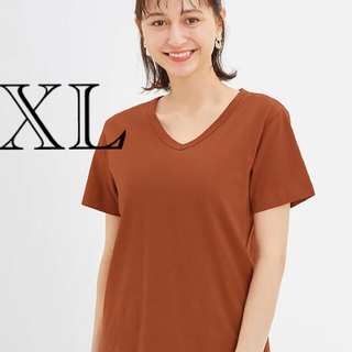 ジーユー(GU)のTシャツ ブラウン 大きいサイズ(Tシャツ(半袖/袖なし))