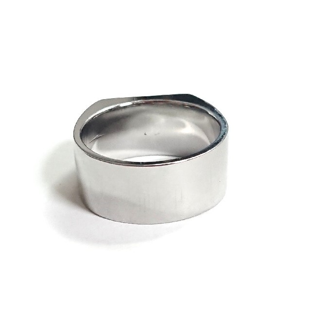 H2949【新品】ステンレス 指輪 印台 リング 横長タイプ 16号 メンズのアクセサリー(リング(指輪))の商品写真