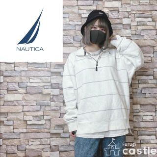 ノーティカ(NAUTICA)のNautica ノーティカ ハーフジップ プルオーバー スウェット ホワイト(スウェット)