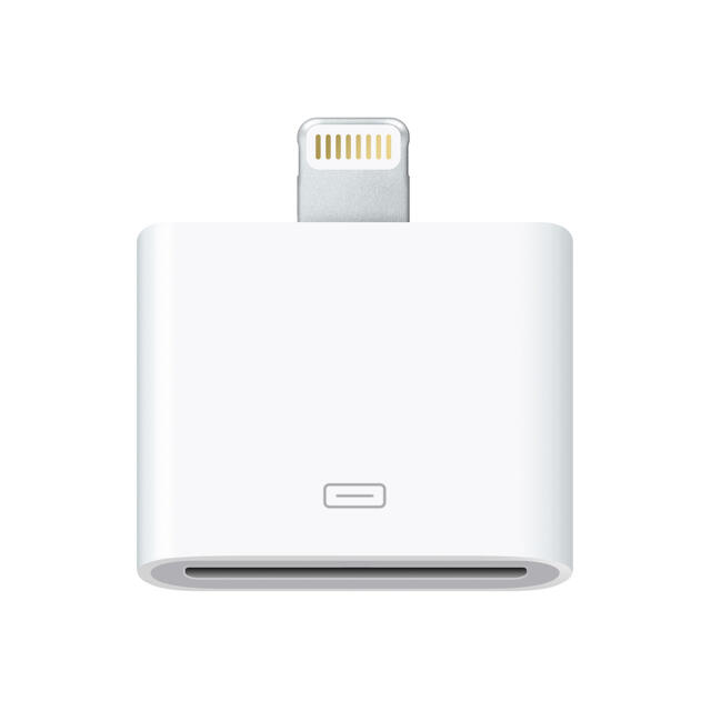 Apple(アップル)の純正品　Lightning ライトニング 30ピン 変換アダプタ コネクタ スマホ/家電/カメラのスマートフォン/携帯電話(バッテリー/充電器)の商品写真