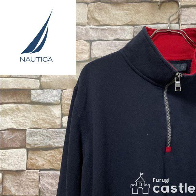 NAUTICA - Nautica ノーティカ ハーフジップスウェット オーバーサイズ ネイビー L
