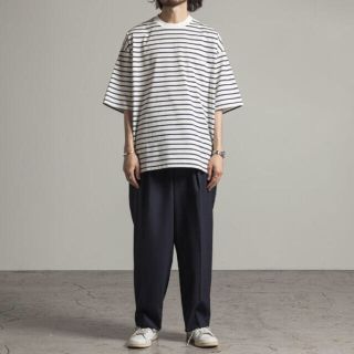 マーカ(marka)のmarka 21SS border tee WHITE NAVY SIZE 1(Tシャツ/カットソー(半袖/袖なし))