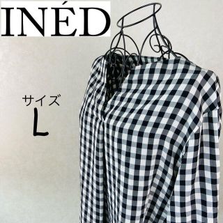 イネド(INED)のイネド　レディース　シャツ　プルオーバー　長袖　チェック柄　ワイシャツ仕立て(シャツ/ブラウス(長袖/七分))