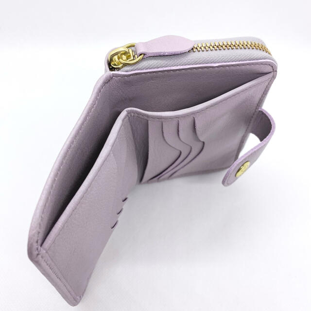ひし型 【新品】イルビゾンテ ラウンドファスナー 二つ折り財布 malva