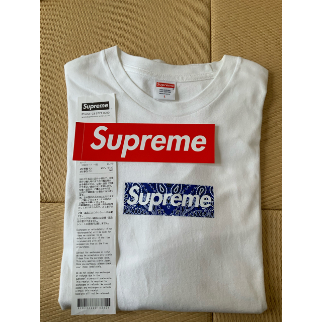 シュプリーム バンダナ ボックスロゴ tシャツ L 史上一番安い 16900円