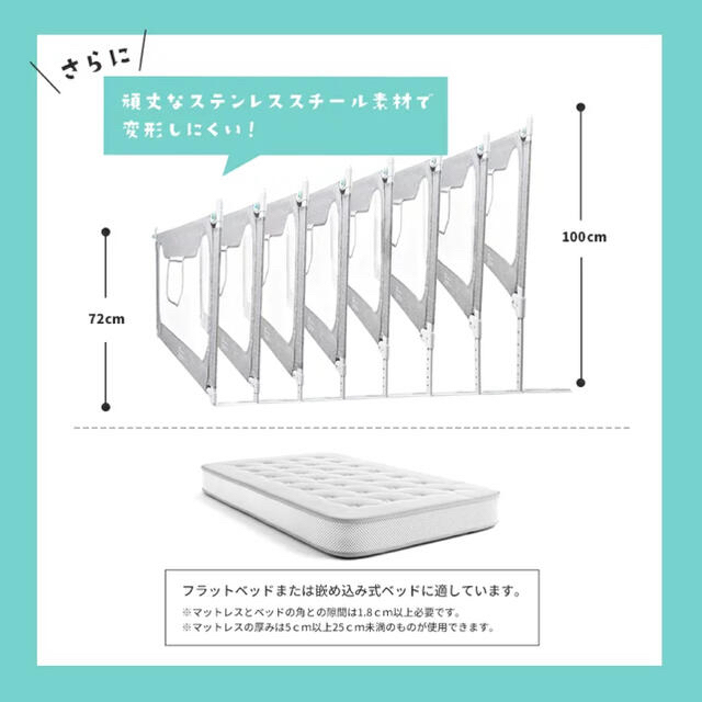 ベッドフェンス　ベッドガード　190cm 2個セット