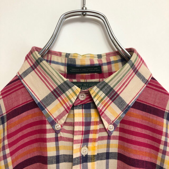 POLO RALPH LAUREN(ポロラルフローレン)の90s古着　ポロカントリー　ラルフローレン　ＢＤシャツ　マドラスチェック　Ｍ メンズのトップス(シャツ)の商品写真