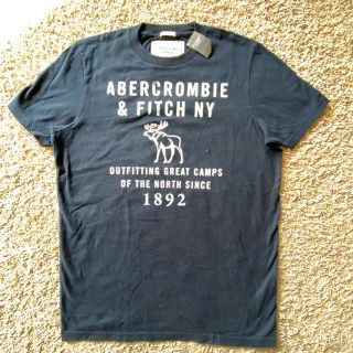 アバクロンビーアンドフィッチ(Abercrombie&Fitch)の★ABERCROMBIE&FITCH★ メンズTシャツ　ネイビー　未使用タグ付き(Tシャツ/カットソー(七分/長袖))