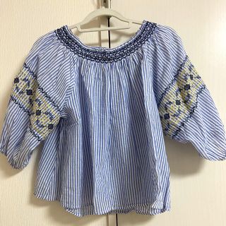 ニコアンド(niko and...)のニコアンド 刺繍入りストライプトップス(シャツ/ブラウス(半袖/袖なし))