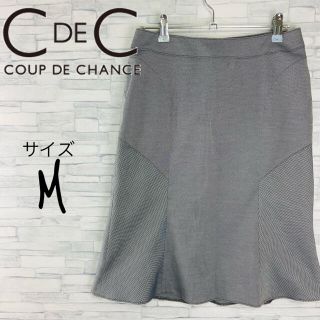 クードシャンス(COUP DE CHANCE)のクードシャンス　スカート　ピンチェック柄　ビジネス　膝丈　ソフトフレアスカート(ひざ丈スカート)