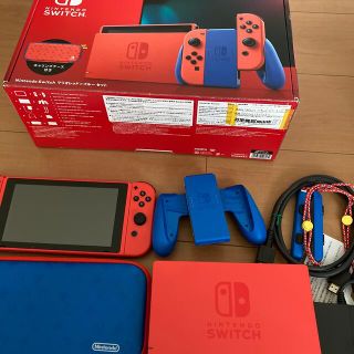 ニンテンドースイッチ(Nintendo Switch)のNintendo Switch マリオ レッド×ブルー 本体セット 中古動作品(携帯用ゲーム機本体)