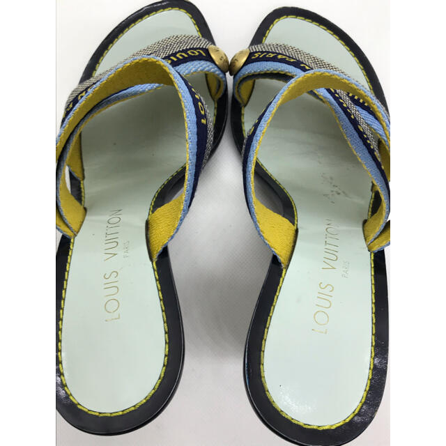ルイヴィトン ロゴ字ストラップ サンダル ミュール 36.5 正規品