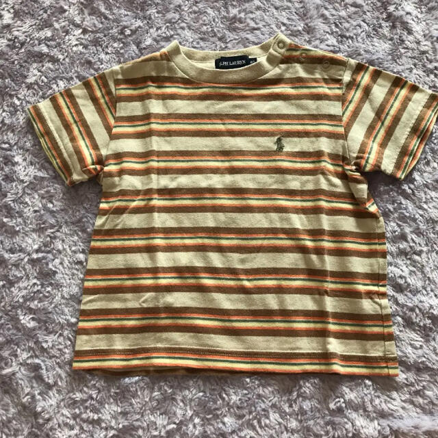 POLO RALPH LAUREN(ポロラルフローレン)のラルフローレン☆茶系ボーダー☆半袖Tシャツ☆80サイズ☆日本正規品 キッズ/ベビー/マタニティのベビー服(~85cm)(Ｔシャツ)の商品写真