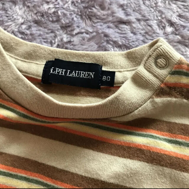 POLO RALPH LAUREN(ポロラルフローレン)のラルフローレン☆茶系ボーダー☆半袖Tシャツ☆80サイズ☆日本正規品 キッズ/ベビー/マタニティのベビー服(~85cm)(Ｔシャツ)の商品写真