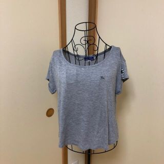 バーバリーブルーレーベル(BURBERRY BLUE LABEL)のバーバリー　ブルーレーベル　グレー　半袖 Tシャツ サイズ38(Tシャツ(半袖/袖なし))