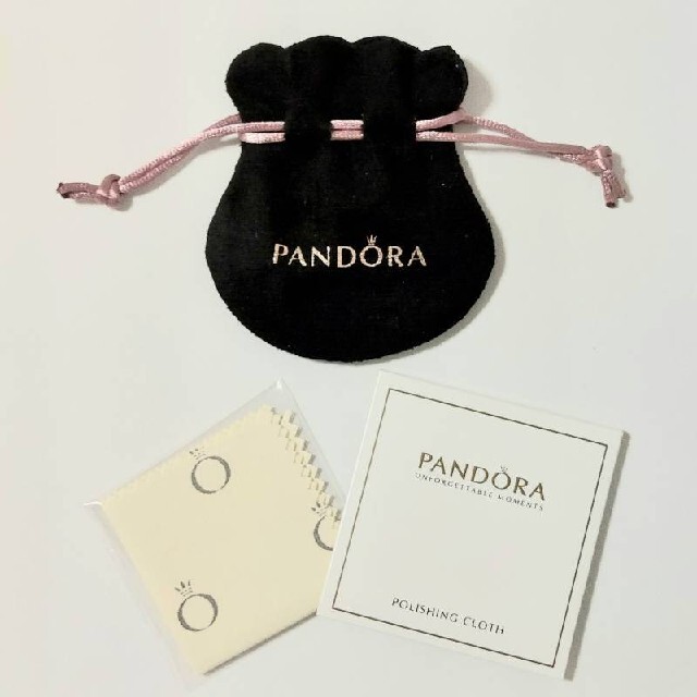 【新品】PANDORA チャーム スパークリングラベンダー クロス＆ポーチ付き