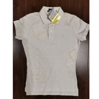 ポロラルフローレン(POLO RALPH LAUREN)のセール！ラルフローレン　専用ホワイトレースパッチワークポロシャツ　美品　M(ポロシャツ)