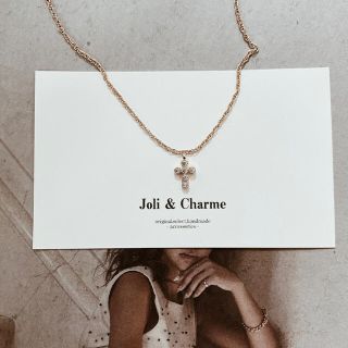 shiny stone mini cross necklace(ネックレス)