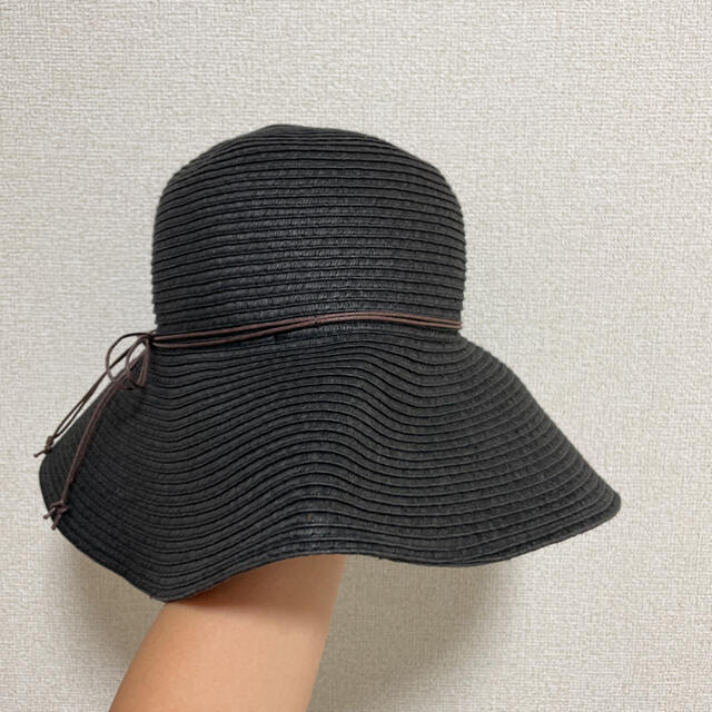 Ciaopanic(チャオパニック)の麦わら帽子　ブラック レディースの帽子(麦わら帽子/ストローハット)の商品写真