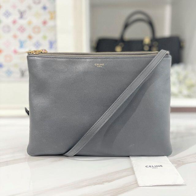 専用　CELINE セリーヌ フレームバッグ　グレー✖️グレージュ