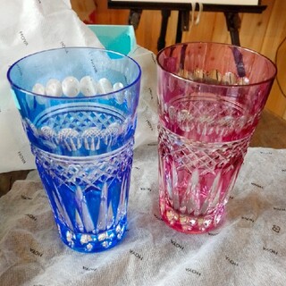 【HOYA】クリスタルガラス切子グラス2個セット(グラス/カップ)