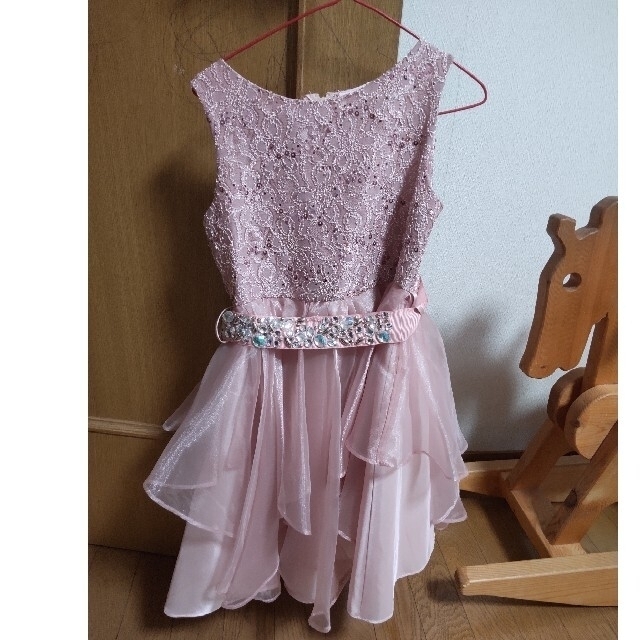 ドレス　結婚式　120　ピンク　モーブ　中古　アリサナ キッズ/ベビー/マタニティのキッズ服女の子用(90cm~)(ドレス/フォーマル)の商品写真