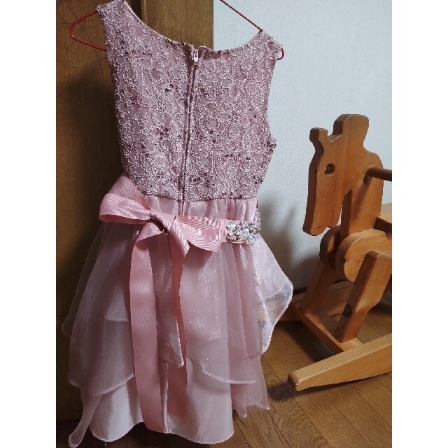 ドレス　結婚式　120　ピンク　モーブ　中古　アリサナ キッズ/ベビー/マタニティのキッズ服女の子用(90cm~)(ドレス/フォーマル)の商品写真