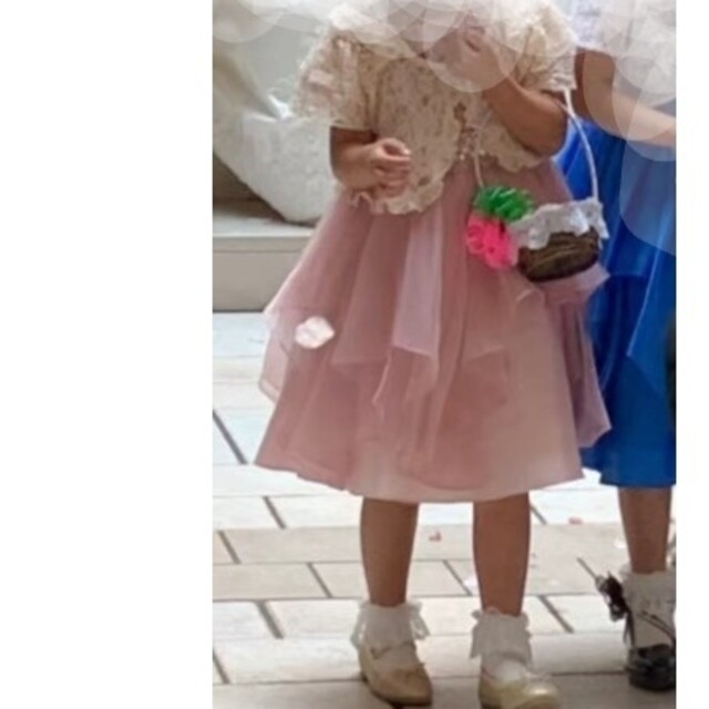 ドレス　結婚式　120　ピンク　モーブ　中古　アリサナ キッズ/ベビー/マタニティのキッズ服女の子用(90cm~)(ドレス/フォーマル)の商品写真