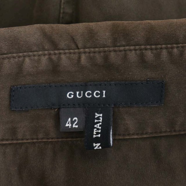 Gucci(グッチ)のグッチ GUCCI シャツ 長袖 42 茶 ダークブラウン /MF ■EC レディースのトップス(シャツ/ブラウス(長袖/七分))の商品写真